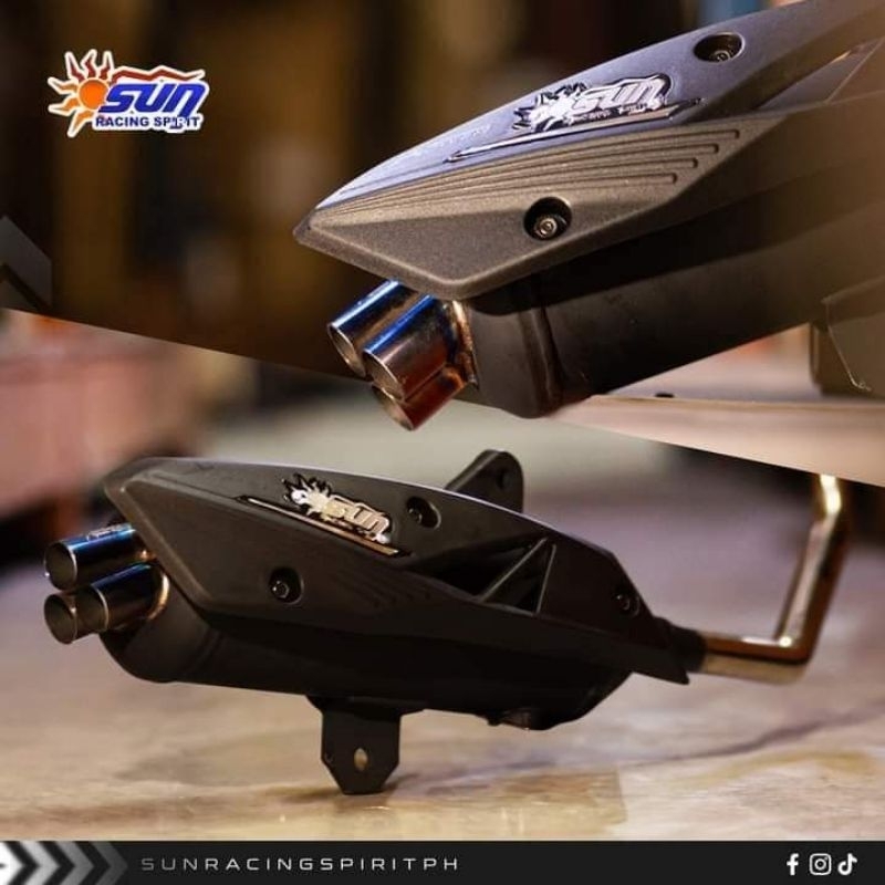 SUN RACING POWER PIPE TRI TIP ADJUSTABLE NMAX V2 AEROX V2 Shopee