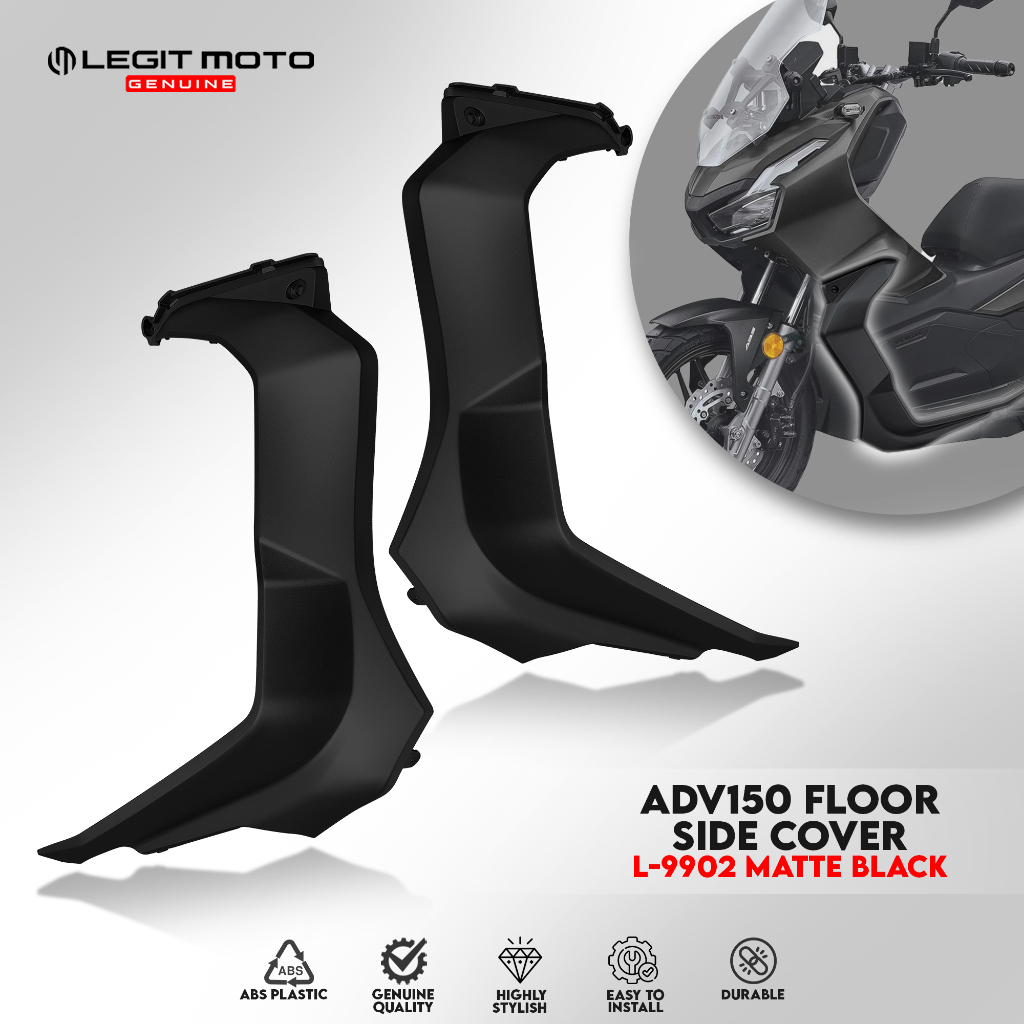 LEGITMOTO HONDA ADV 150 FLOOR SIDE COVER L 9939 L 9902 MATTE BLACK