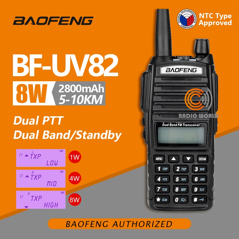 Baofeng Walkie Talkie Uv Dual Band Portable Two Way Radio Vhf Uhf