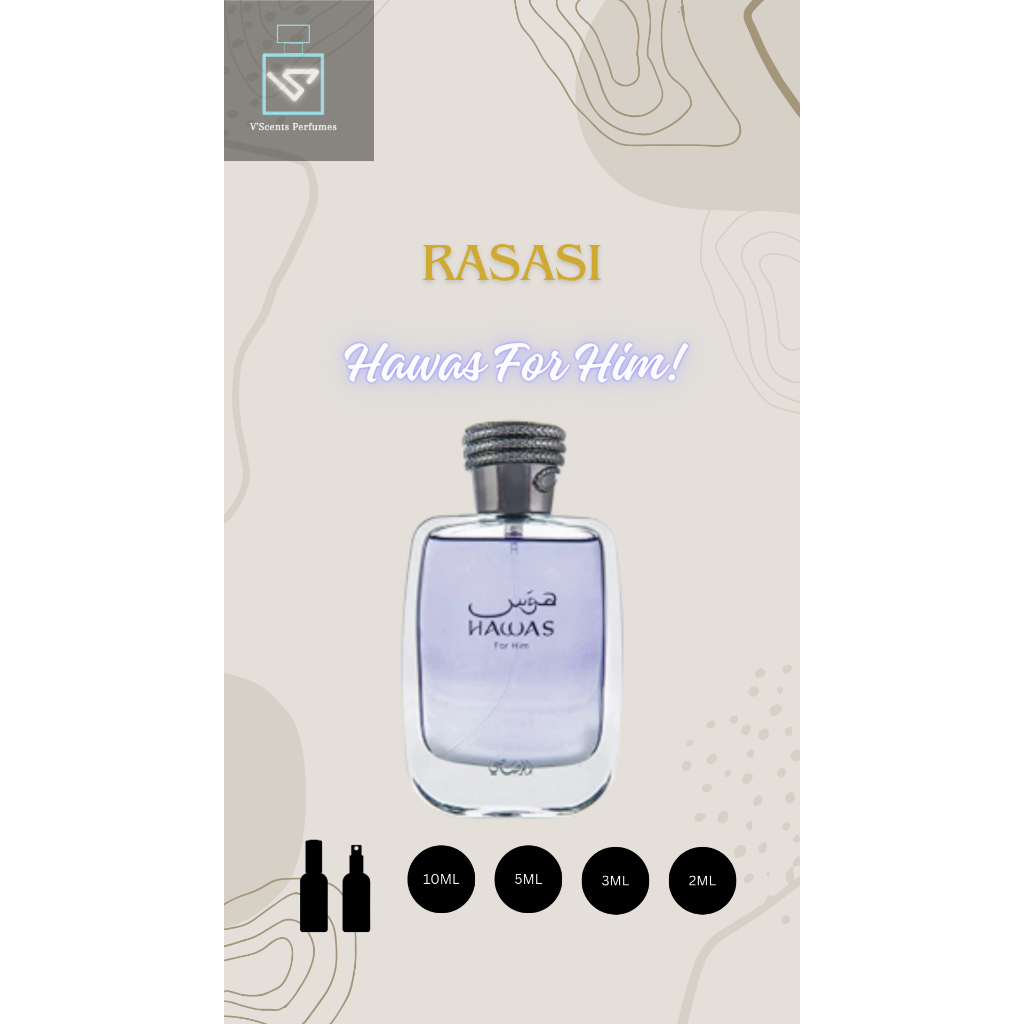 Rasasi Hawas For Him Eau De Parfum Decant Invictus Aqua Dupe