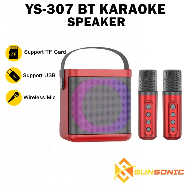 Ys Wireless Karaoke Bluetooth Speaker With Dual Microphone Shopee