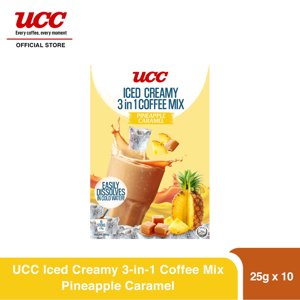 UCC Iced Creamy Fruity Pineapple Caramel 3 In 1 Coffee Mix Shopee