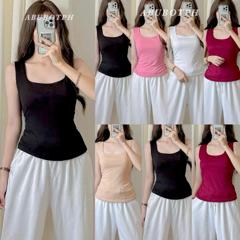 EMILY SQUARENECK DOUBLE LINING Full Length Sando Top Shopee Philippines