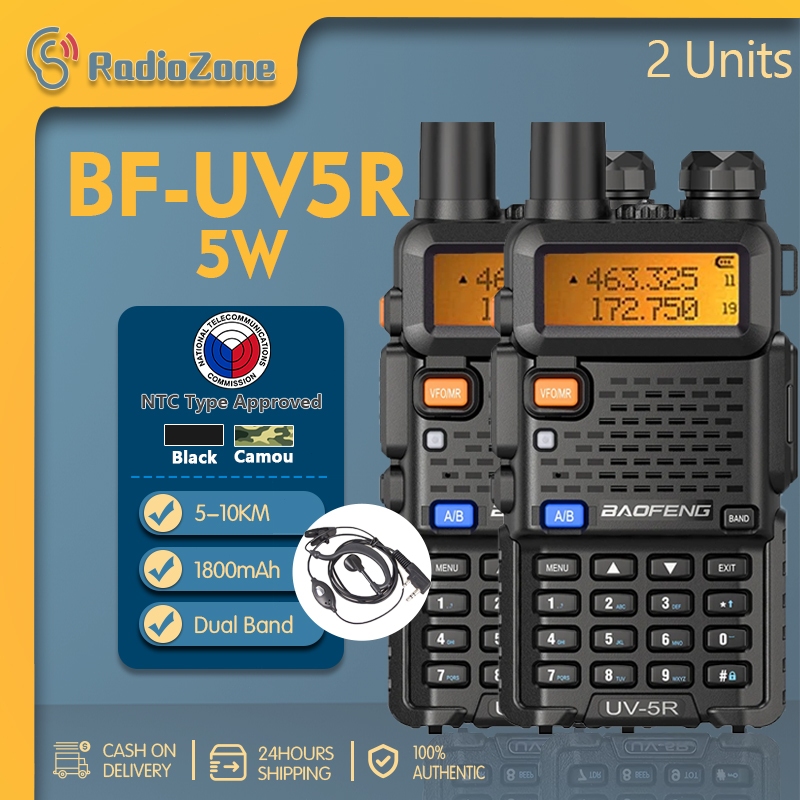 Baofeng Uv R Two Way Radio Set W Radio Long Range Ch Dual Band