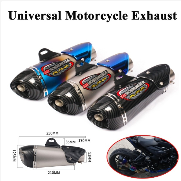 38 51mm1 5 2inchesInlet Universal Moto Exhaust Muffler Pipe Canister