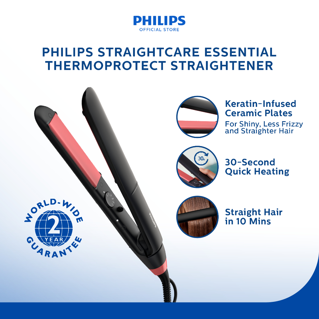 Philips StraightCare Essential ThermoProtect Straightener Shopee