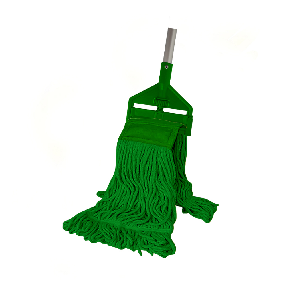 Kleensafe Heavy Duty Colored Mop Head With Aluminum Handle Set Duo Set