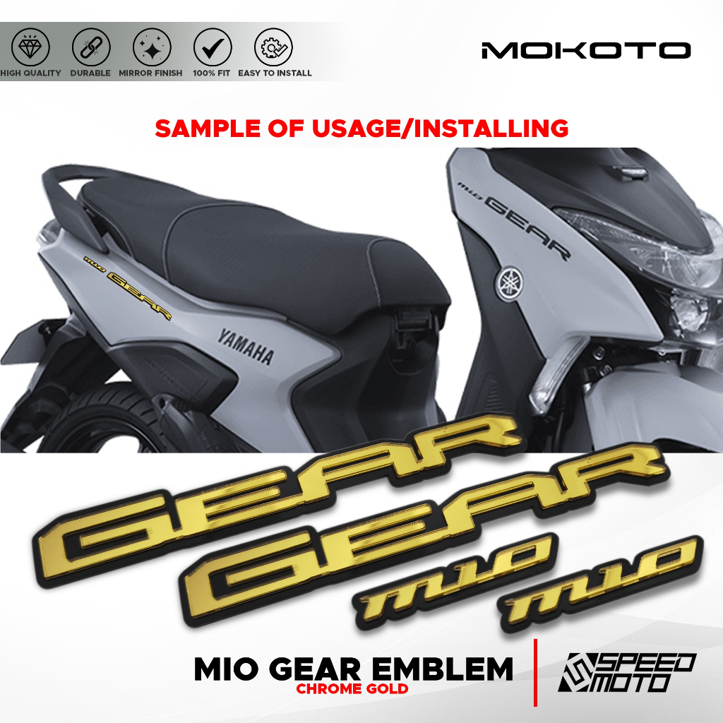 YAMAHA MIO GEAR APANESE STYLE EMBOSSED 3D STICKER EMBLEM LOGO FOR MIO