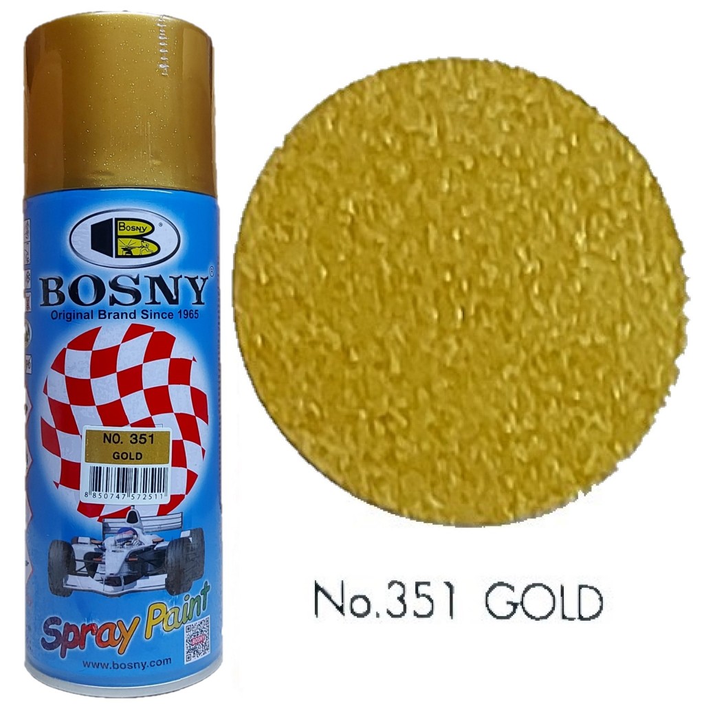 Bosny Acrylic Spray Paint Gold Metallic Colors Black Tint