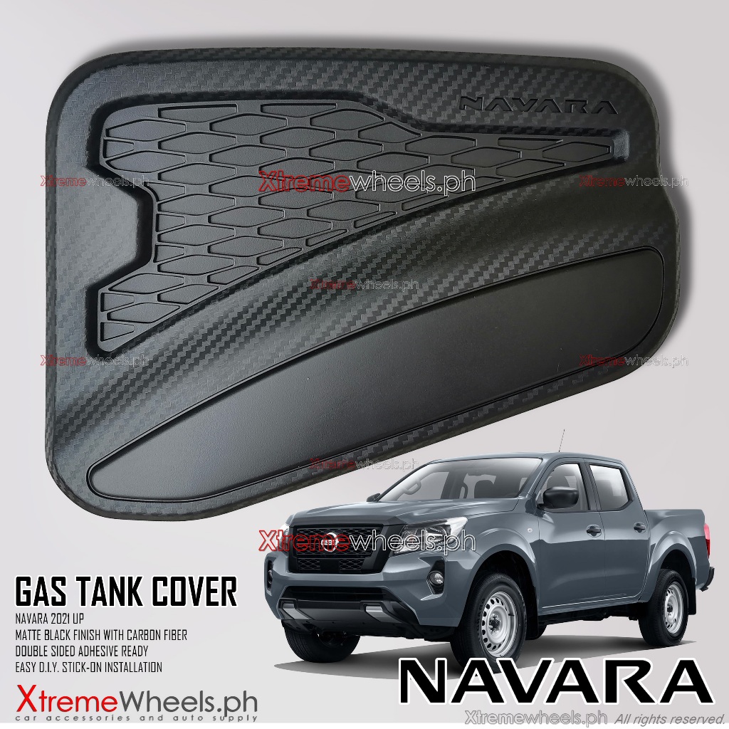 Navara VE EL VL PRO4X 2021 To 2024 Black Carbon Fiber Gas Tank Garnish