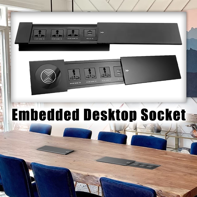 Conference Recessed Power Socket With Usb Ports Wireless Charging