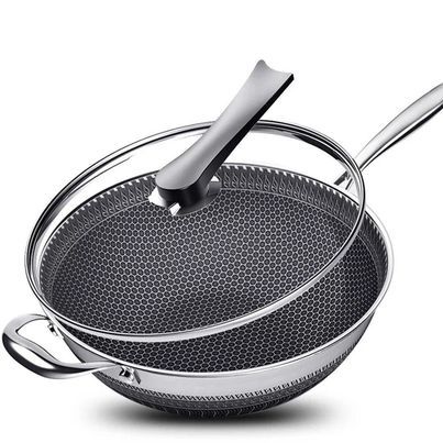 304 Stainless Steel Honeycomb Wok Pan Shopee Philippines