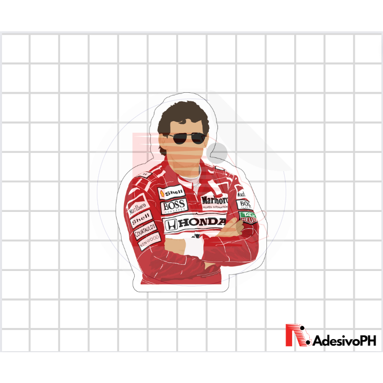 Ayrton Senna Sticker F1 LEGENDS MATTE Waterpoof Scratchproof