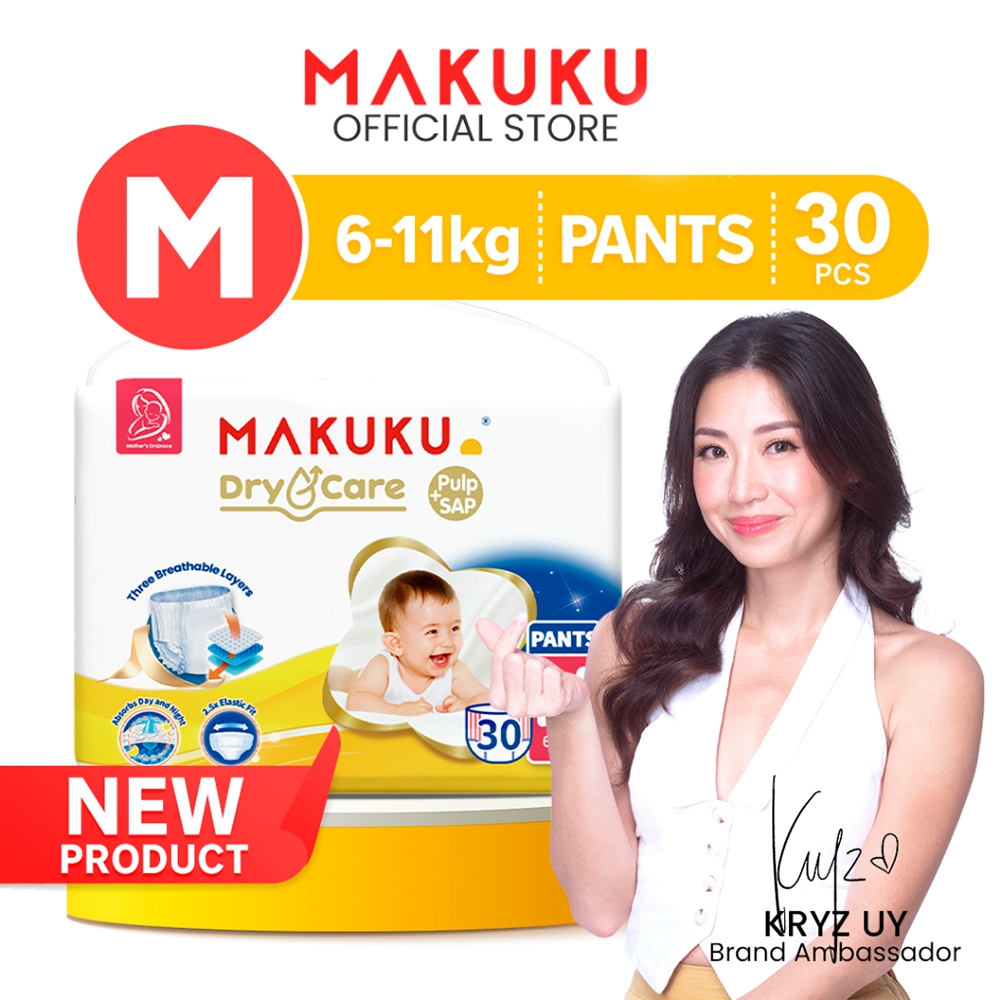 MAKUKU Dry Care Diaper Tape And Pants Medium Soft Quick Dry Disposable