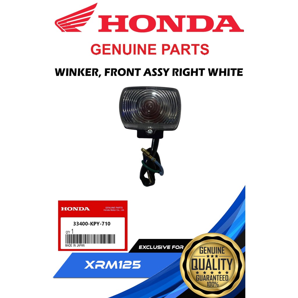 HONDA GENUINE WINKER FRONT ASSY RIGHT WHITE FOR XRM 125 TRINITY