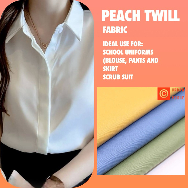 Peach Twill High Quality Super Soft For Uniform 60 Width Shopee