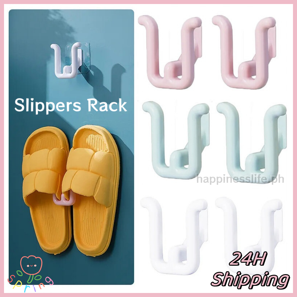 Punch Free Slippers Rack Wall Mounted Bathroom Slipper Hook Drying Rack