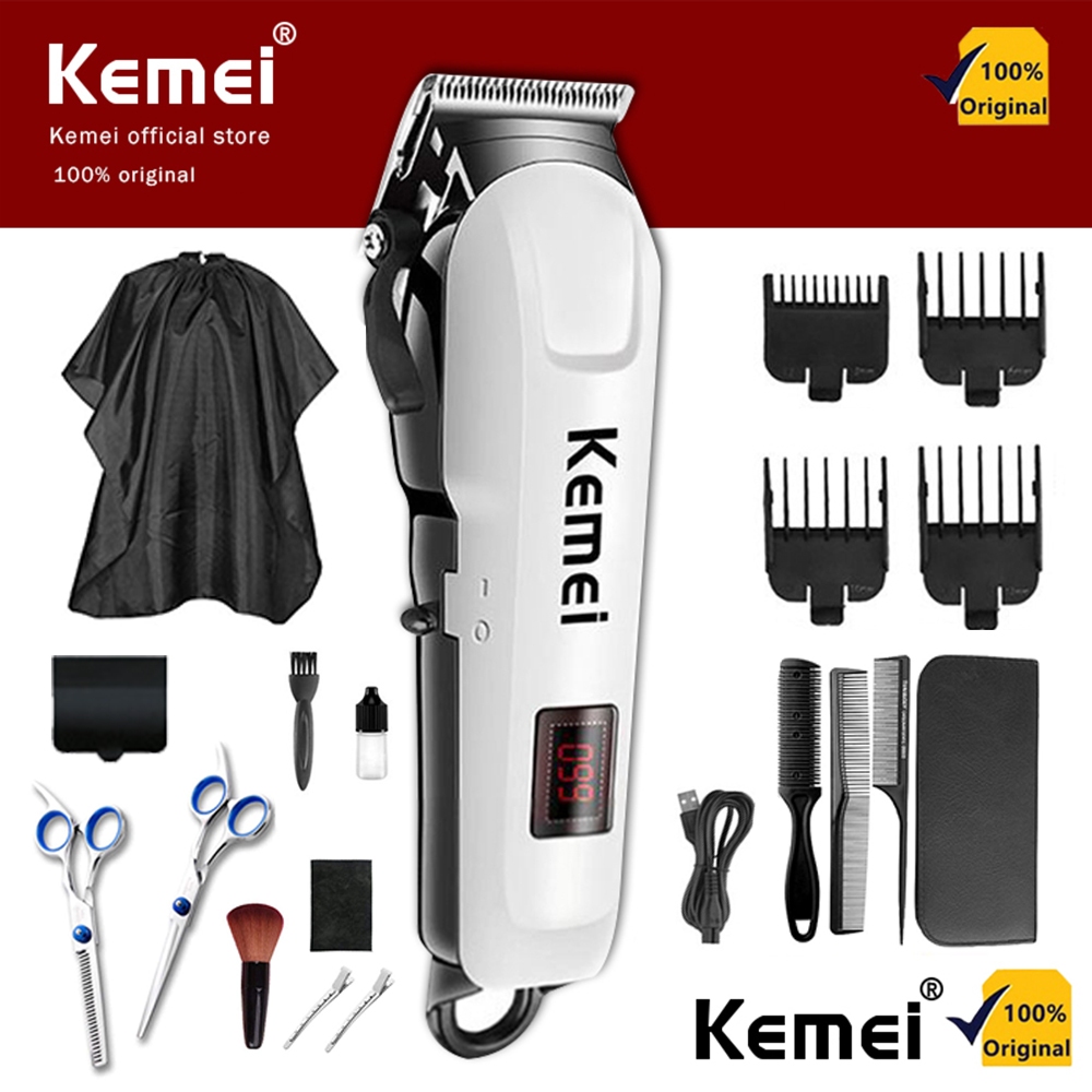 Kemei Razor Hair Cut Rechargeable Hair Clipper Cordless Electric Shaver