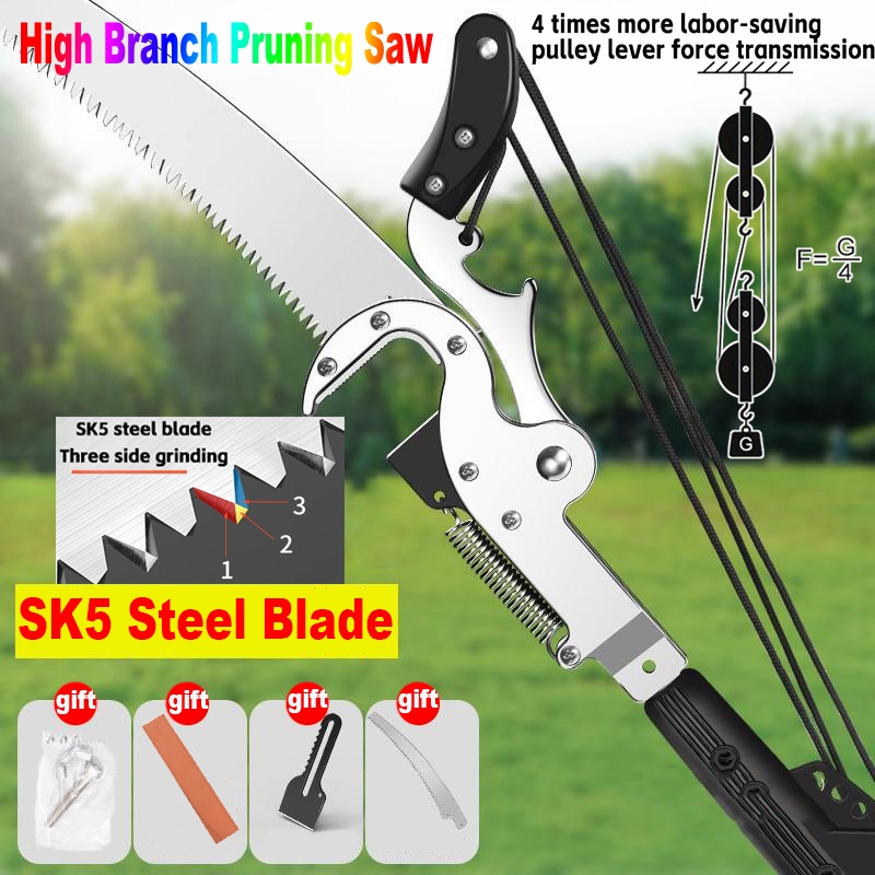 Telescopic High Branch Shears Japan SK5 Steel Tree Cutter Pruner