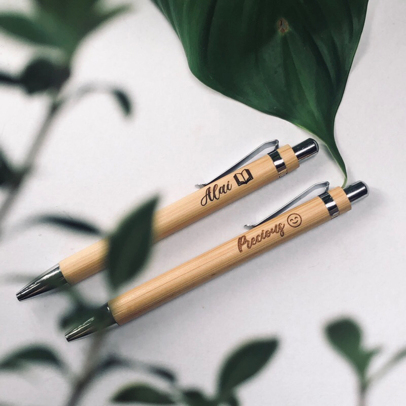 Personalized Bamboo Pen Free Laser Engraved Shopee Philippines