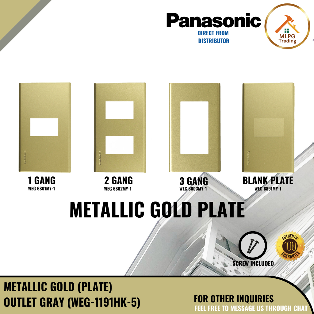 Panasonic Full Color Wide Series PLATE Metallic Gold Blank 1 3