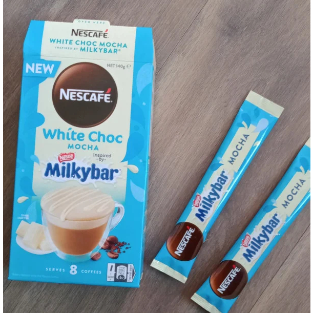 Nescafe White Choc Mocha Inspired By Milkybar Coffee Sachets 8 Pack