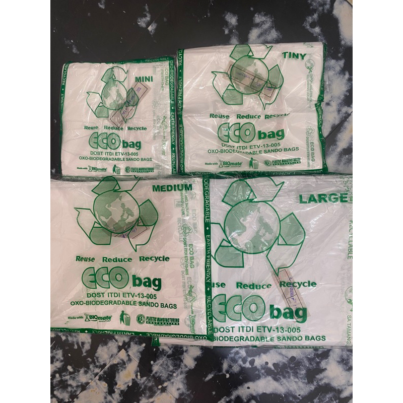 1 Pck Eco Biodegradable White Sando Bag Mini Tiny Medium Large Per