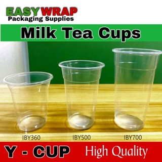 Y Cup Plastic Pp Milk Tea Cups Oz Oz Oz Pcs Flat Lid