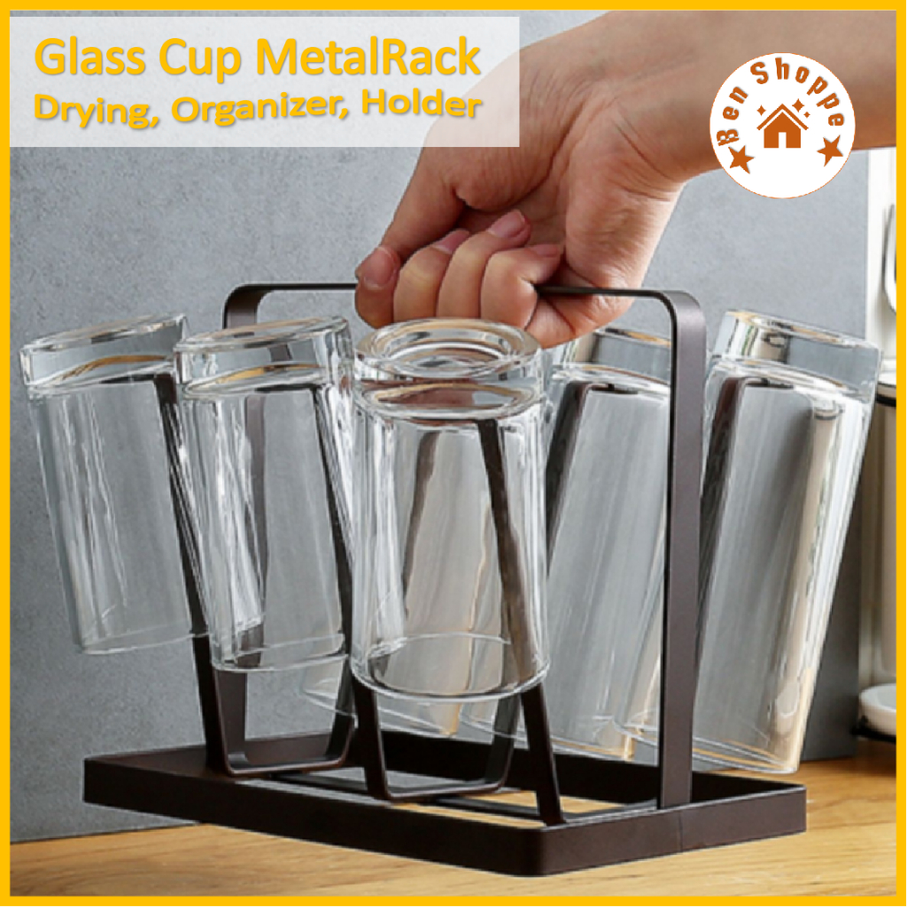 Glass Cup Holder Rack Drain Draining Drying Water Mug Organizer Holder