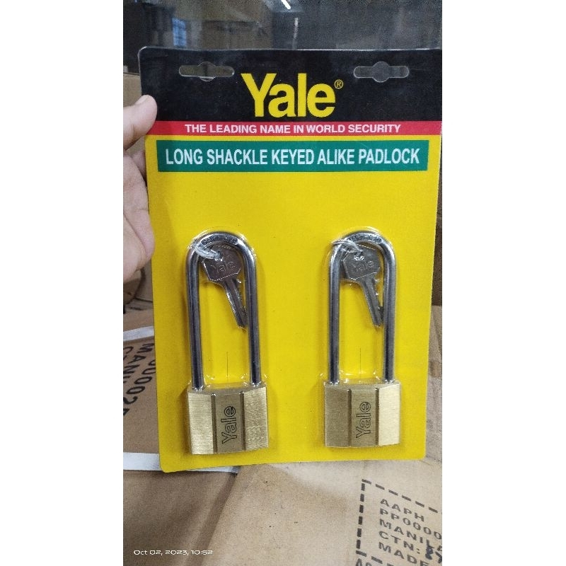 Yale Brass Padlock Long Shackle Keyed Alike Heavy Duty V140 50ls90 50mm