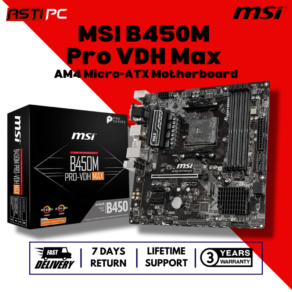 MSI B550M Pro VDH Wifi Micro ATX MSI B450M Pro VDH Max Micro ATX AM4