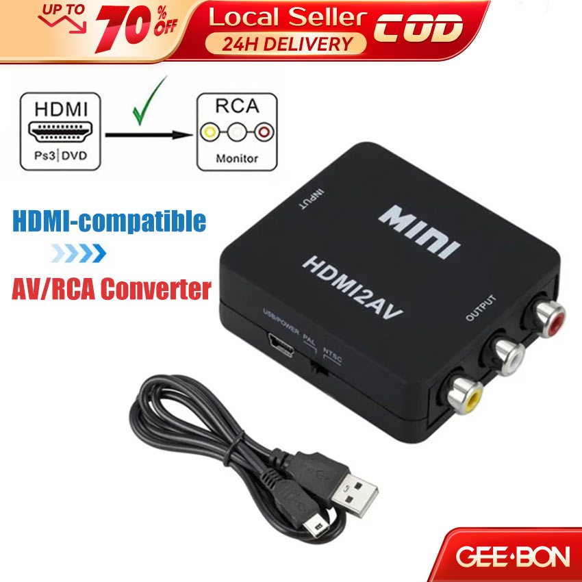 GEEBON Hdmi To Rca Converter Av Cvsb L R Video Box Hdmi2av 1080P Hdmi