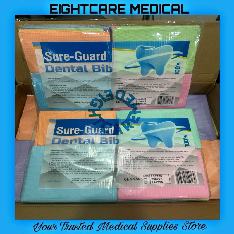 Dental Bib Assorted Color Sure Guard Ply Pieces Per Pack Shopee