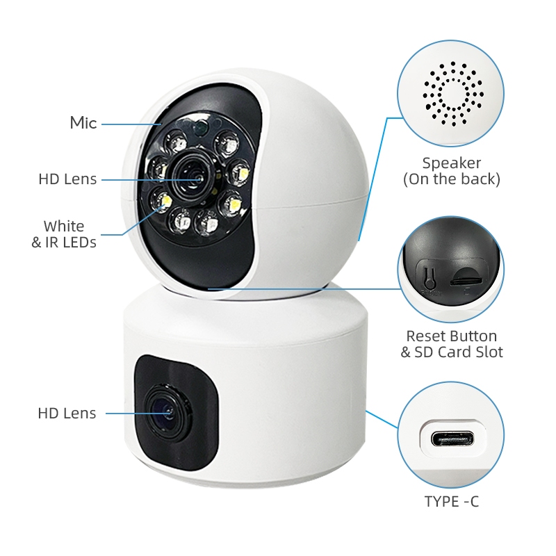 V Pro Bq Wifi Cctv Camera Dual Lens Hd Multi Night Vision Security