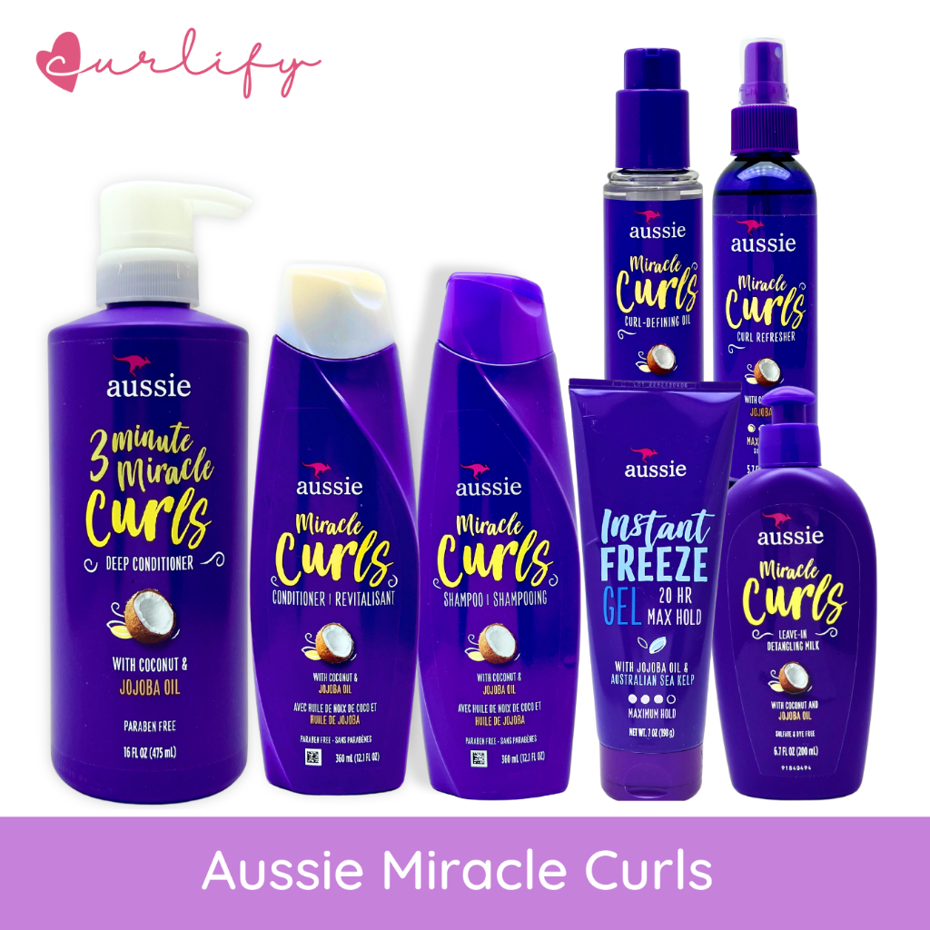 Aussie Miracle Curls Shampoo Conditioner Instant Freeze Gel