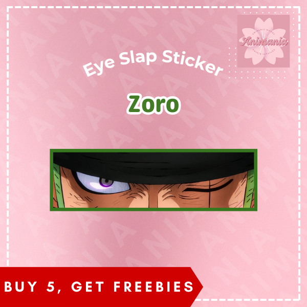 Anime Eye Slap Roronoa Zoro One Piece Waterproof Vinyl Magnetic