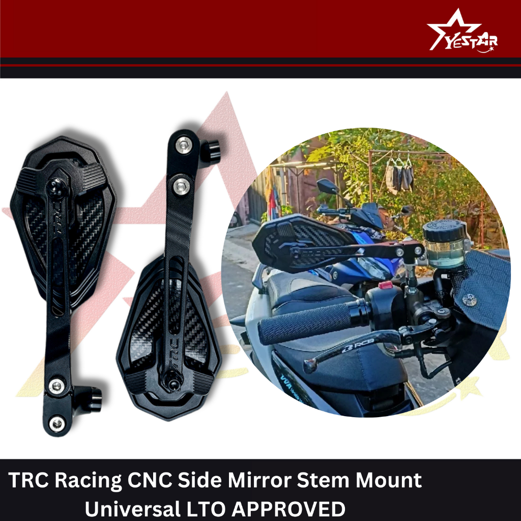 Yestar Trc Racing Cnc Side Mirror Stem Mount Universal Lto Approved