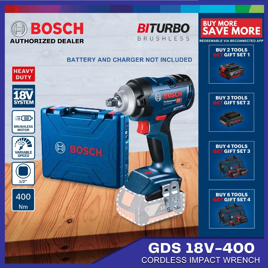 Bosch GDS 18V 400 Solo Impact Wrench BIturbo HD CORDLESS 18V Power Tool