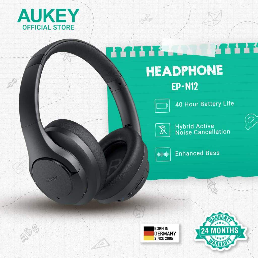 AUKEY EP N12 Hybrid Active Noise Cancelling Headphone Bluetooth