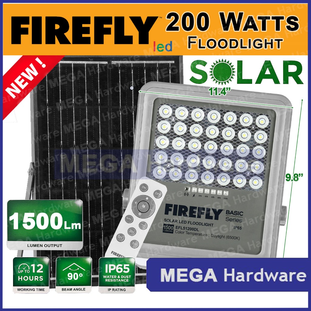 Firefly Ecolum Solar LED Floodlight With Timer Brightness Remote