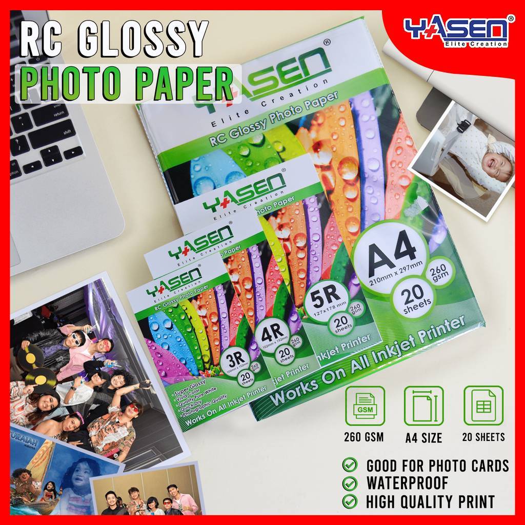 Yasen Rc Glossy Photo Paper Gsm Resin Coated A R R R Size