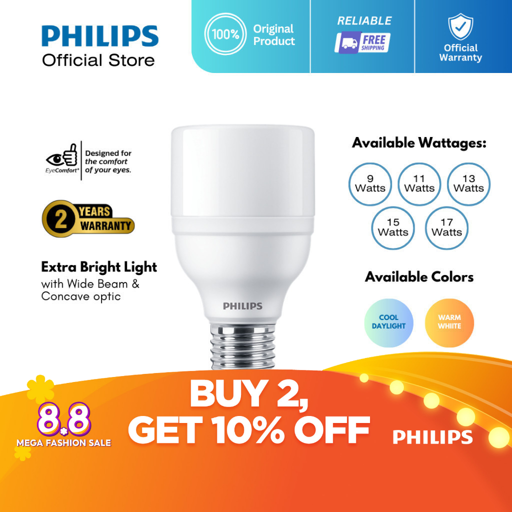 Philips LED Bright 9W 11W 13W 15W 17W Warm White Cool Daylight Shopee