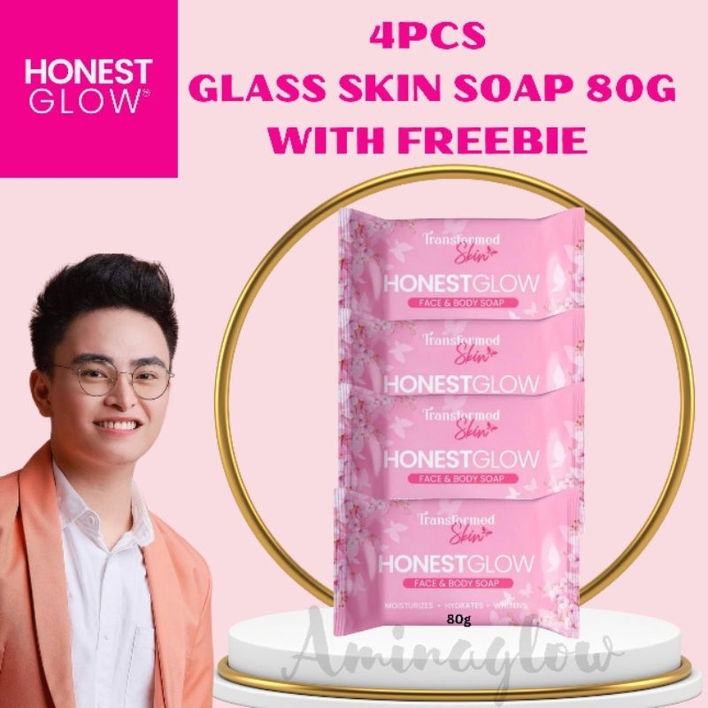 4PCS HONESTGLOW GLASS SKIN SOAP 80G WITH FREEBIE Shopee Philippines