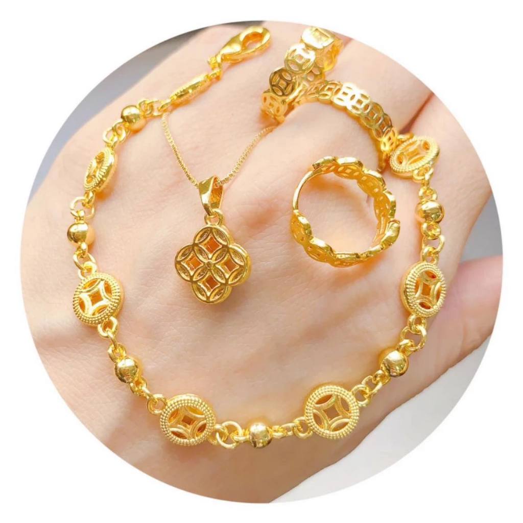 4in1 LUCKY Charm Money Catcher Coin Bangkok Gold Charm Necklace