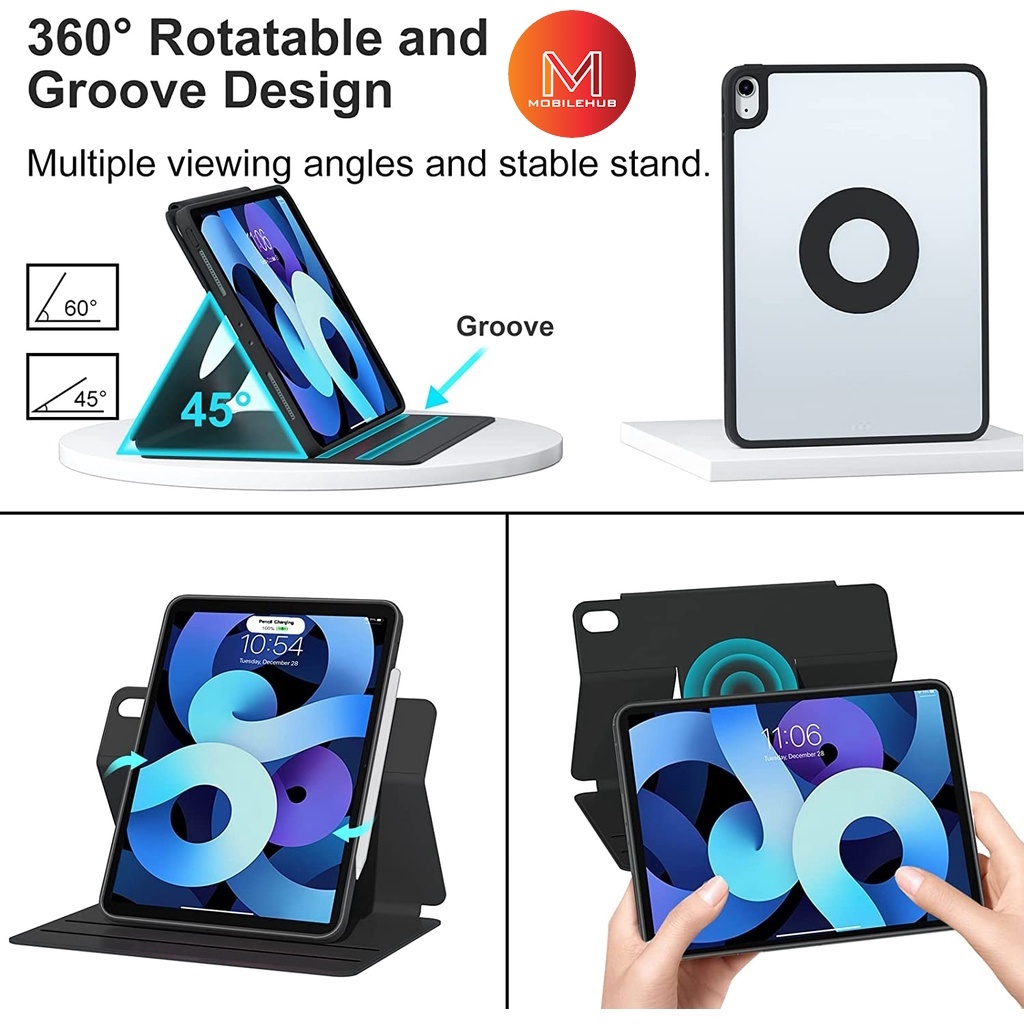 IPad 10th Gen 10 9 XUNDD 360 Rotating Magnetic Detachable Case With