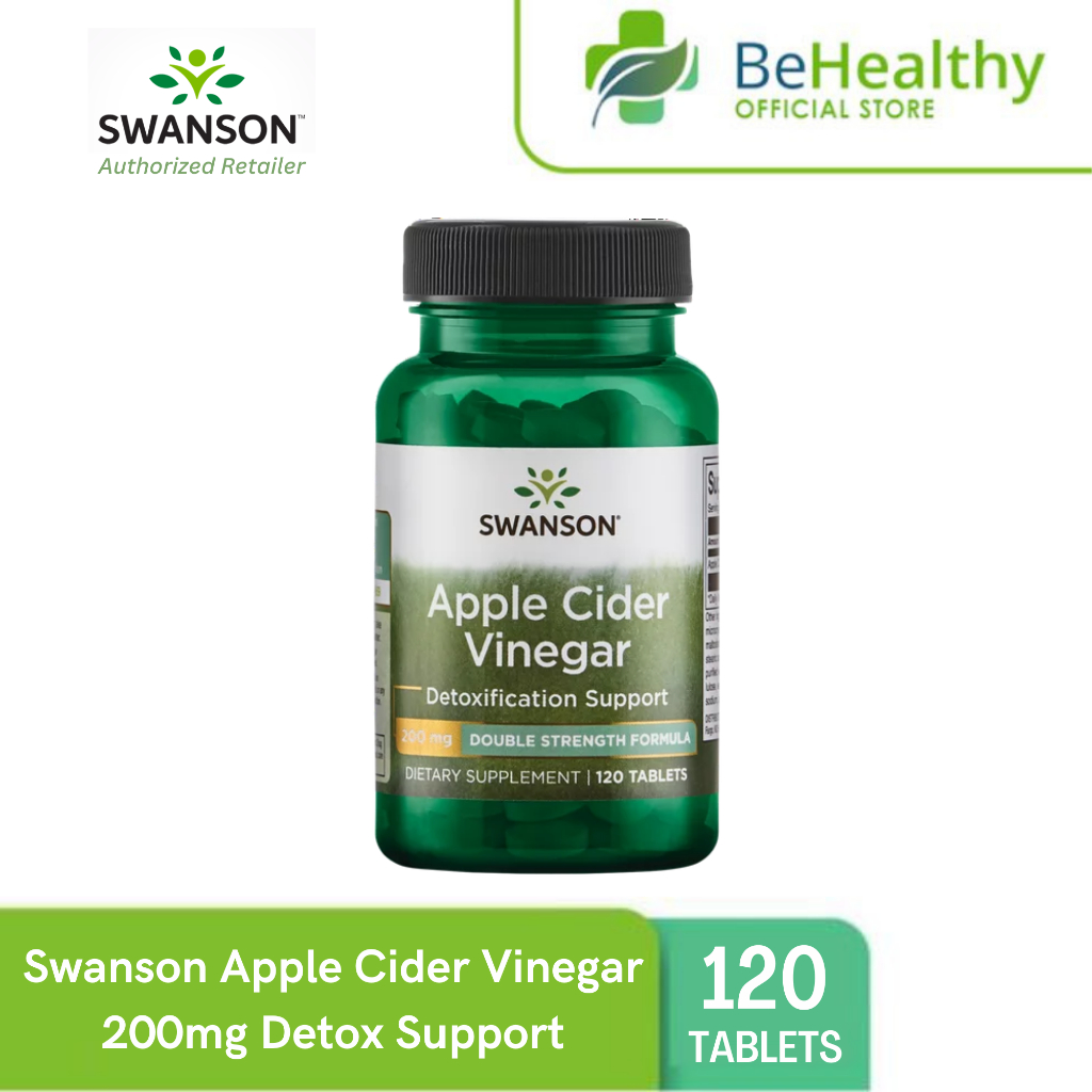 Swanson Apple Cider Vinegar 200 MG 120 Tabs Detox Support Shopee