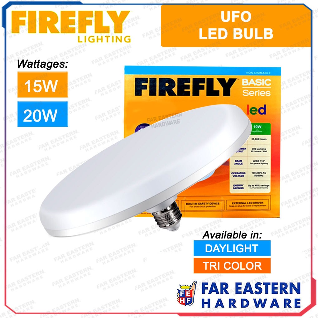 FIREFLY UFO LED Ceiling Lamp Light Bulb Cool Daylight Tri 3 Color 15W