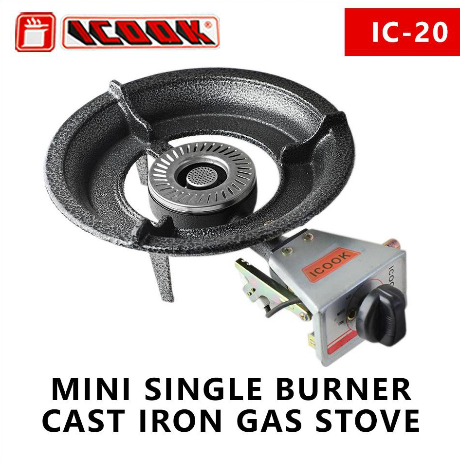 Single Burner Cast Iron Heavy Duty Gas Stove Automatic Ignition Mini