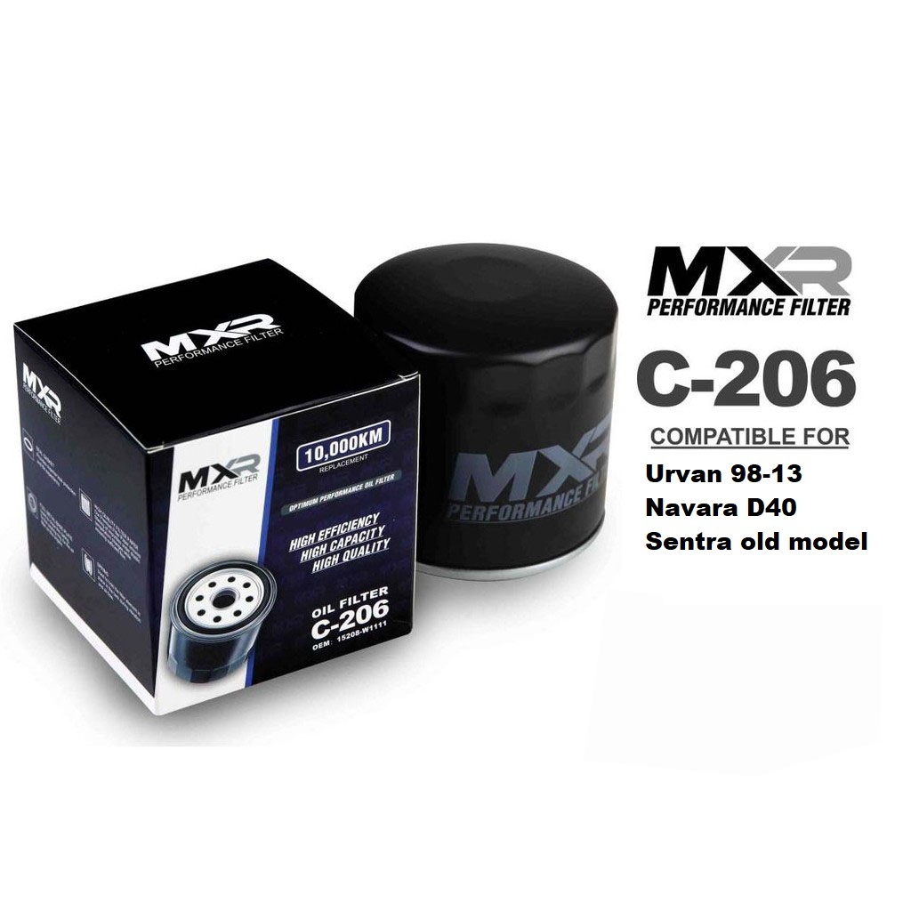 C 206 MXR OIL FILTER For Nissan Navara D40 Nissan Sentra Urvan 1998