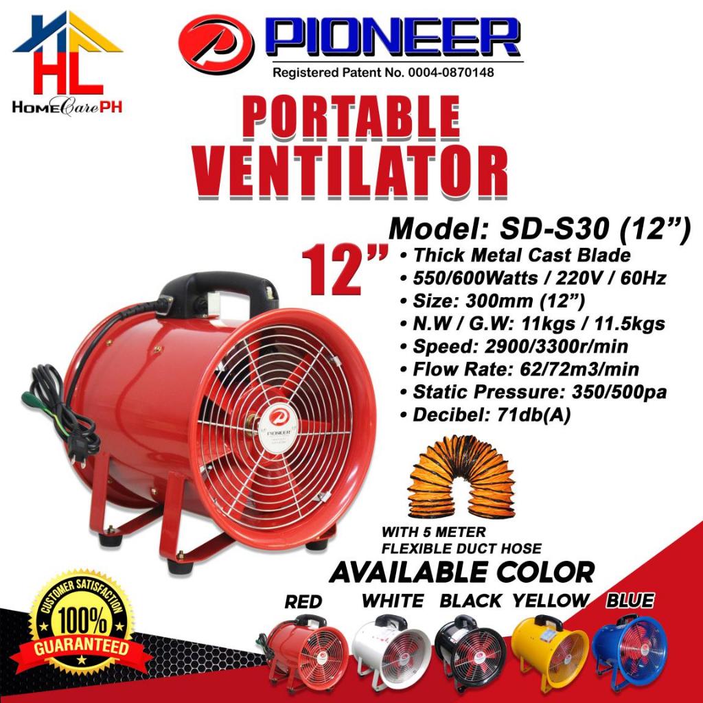 Pioneer Portable Ventilator Inches Mm With Meters Flexible